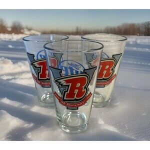4 Rapid City Rush 2013-5th Year-CHL Minor League Hockey-Miller Lite Beer Glasses